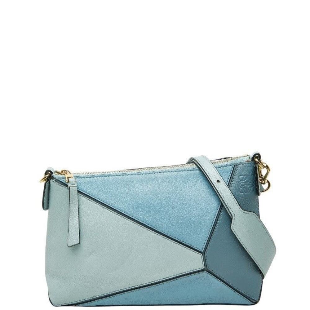 Loewe Anagram Leather Puzzle Shoulder Bag Blue